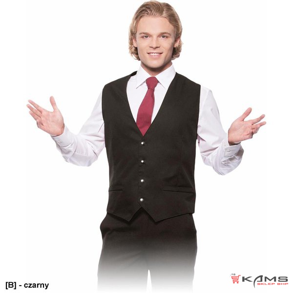 VEST-MEN - kamizelka męska, kelnerska, 65% poliester, 35% bawełna, 215 g/m² - 52-56.