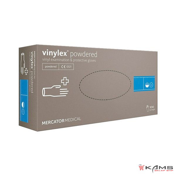 Vinylex rękawiczki jedenorazowe vinylowe pudrowane, diagnostyczne, roz. S, 100 szt. w opakowaniu