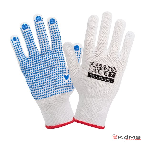 X-POINTER - Rękawice wykonane z dzianiny poliestrowej z nakropieniem PVC - minimum 12 par - 7-10