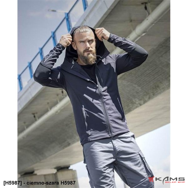 BREEFFIDRY STRETCH ARDON - męska bardzo lekka kurtka stretchowa, softshellowa, kaptur, odblaski - 3 kolory - XS-4XL.