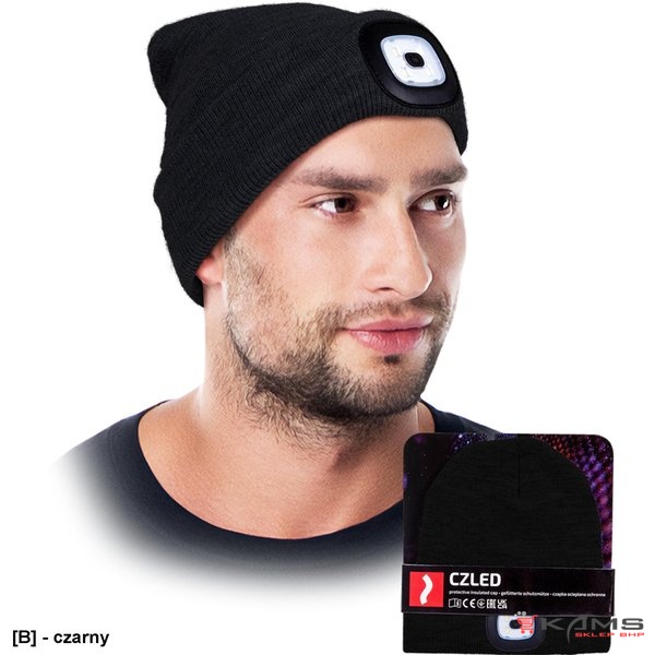 CZLED - Czapka zimowa LED z latarką - 3 kolory - 44-60