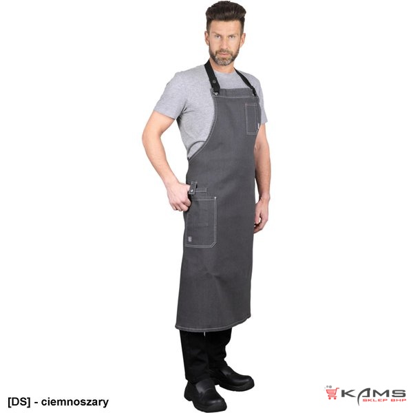 GRANDE - Fartuch ochronny wykonany z jeansu zakładany na szyję - 86x86-90x105