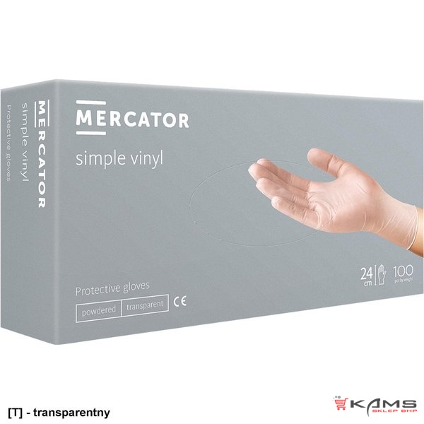 RMM-SIMPLE - Rękawice winylowe gospodarcze i ochronne - pudrowane, MERCATOR® simple vinyl - XS-XL