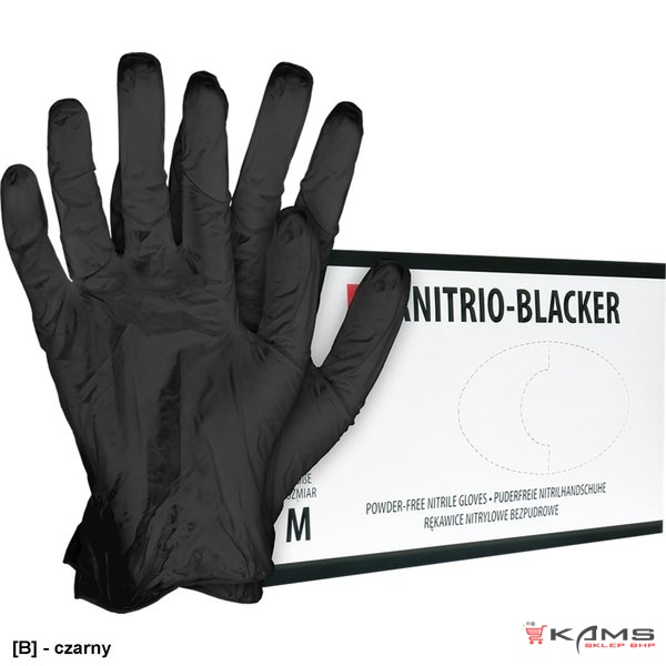 RNITRIO-BLACKER - Rękawice nitrylowe w kolorze czarnym - bezpudrowe - S-XL
