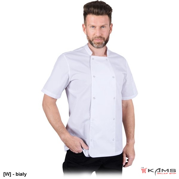 SEMPRE - bluza kucharska z krótkim rękawem, zapinana na zatrzaski - S-3XL