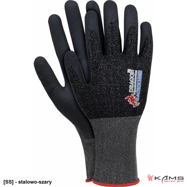 SLIMTECH-SAND - Rękawice ochronne powlekane, zakończone ściągaczem - 6-11