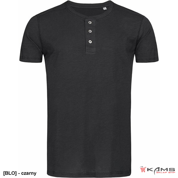SST9430 - T-shirt z okrągłym dekoltem i guzikami dla mężczyzn ST9430 - 3 kolory - S-2XL