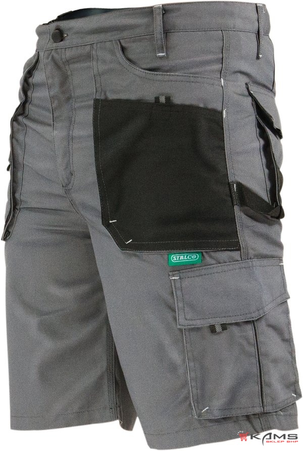 Szorty "Basic Line" - potrójne szwy, liczne kieszenie, chwyty na młotek i klucze, elementy odblaskowe - 2 kolory - S-4XL.