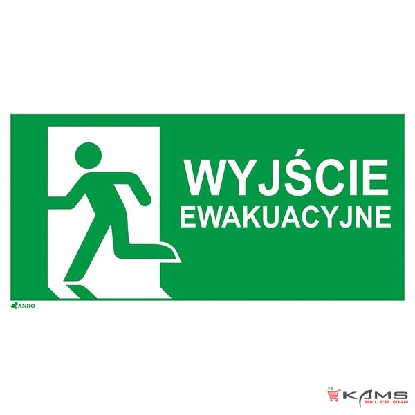 Z-E001-5 - Znak ewakuacyjny „Wyjście ewakuacyjne (łączone) prawe” - 150x300