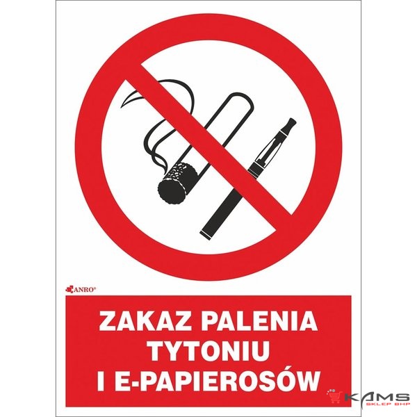 ZZ-12P5 - Znak ochrony PPOŻ. „Zakaz palenia tytoniu i e-papierosów” - 200X300-150x200