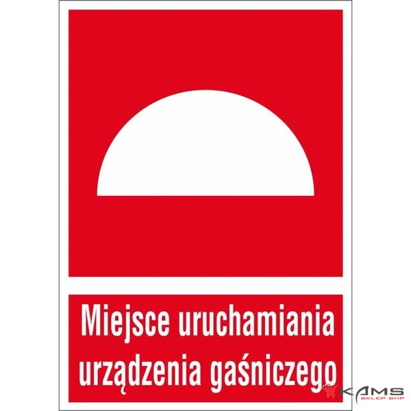 ZZ-18P - Znak ochrony PPOŻ Miejsce uruchamiania urządzenia gaśniczego - 200x300-150x205