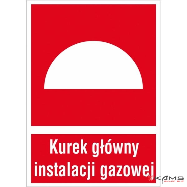ZZ-20P - Znak ochrony PPOŻ Kurek główny instalacji gazowej - 200x300-150x205