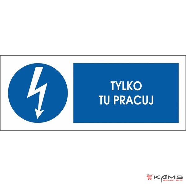 ZZ-2ENB - Znak elektryczny Tylko tu pracuj. - 74X210