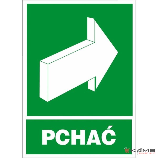 ZZ-38E - Znak ewakuacyjny Pchać - 200x300