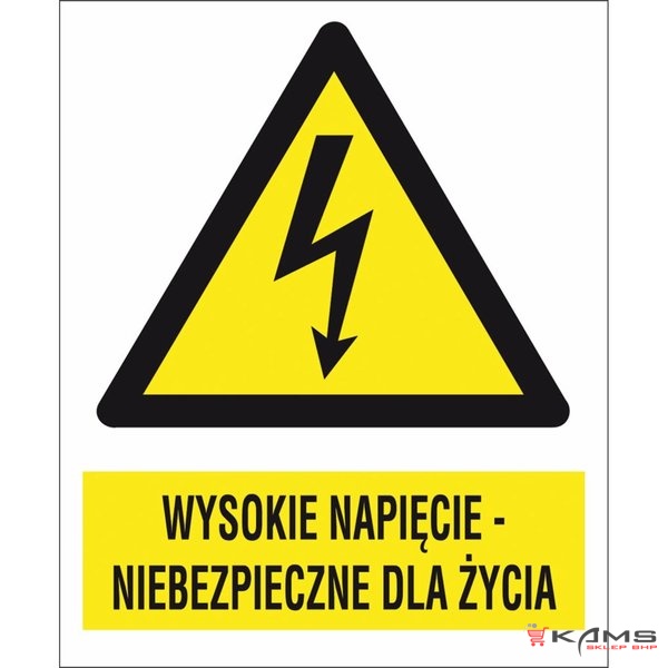 ZZ-3EOA - Znak elektryczny Wysokie napięcie niebezpieczne dla życia. - 74X105-148X210