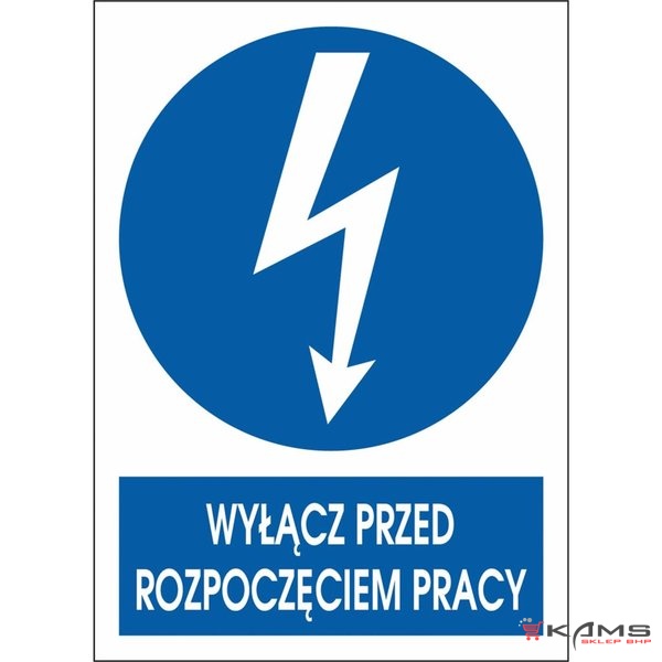 ZZ-4ENA - Znak elektryczny Wyłącz przed rozpoczęciem pracy. - 74X105-148X210