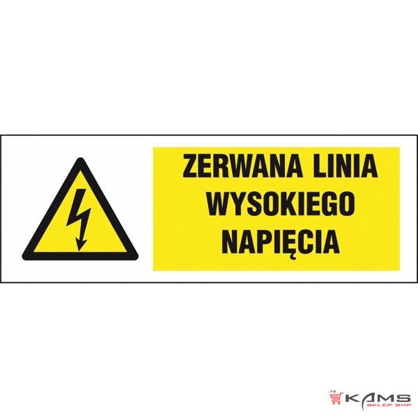 ZZ-4KL - Znak klęski żywiołowe Zerwana linia wysokiego napięcia - 100x300-150x450