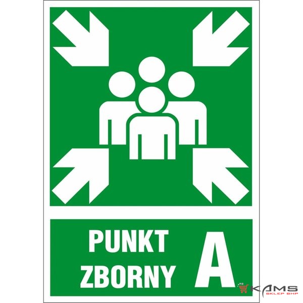 ZZ-54E - Znak ewakuacyjny Punkt zborny A - 200x300-150x205