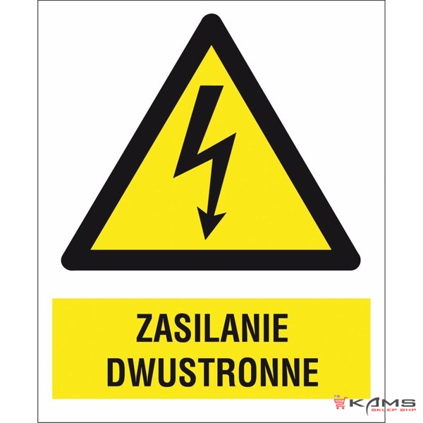 ZZ-7EOA - Znak elektryczny Zasilanie dwustronne. - 52X74-74X105