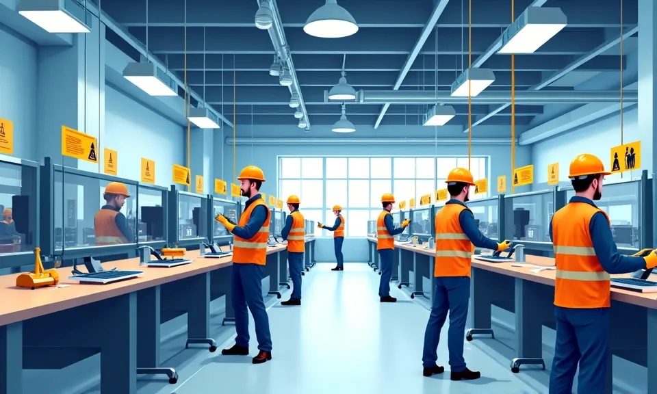 BHP, bezpieczeństwo pracy, odzież ochronna, helmet, pracownik, maszyny, bezpieczeństwo, signs, ergonomia, czystość, organizac