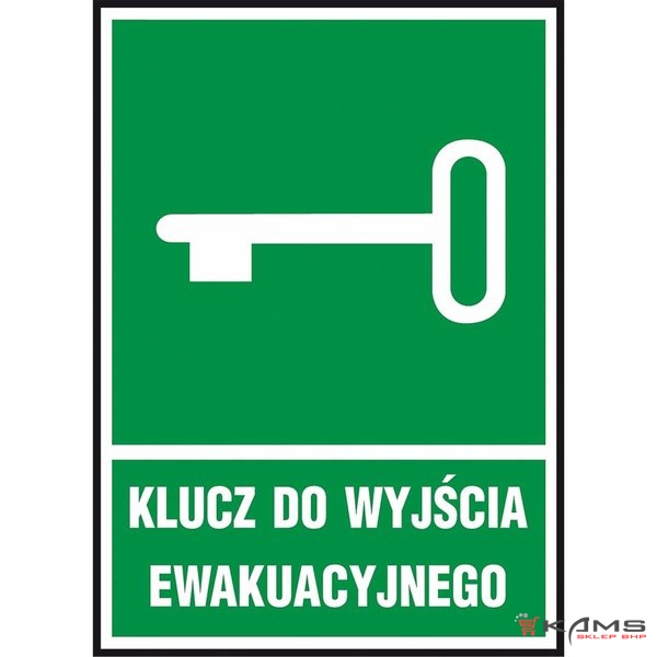 Z-21E - Znak ewakuacyjny „Klucz do wyjścia ewakuacyjnego” - 150x205