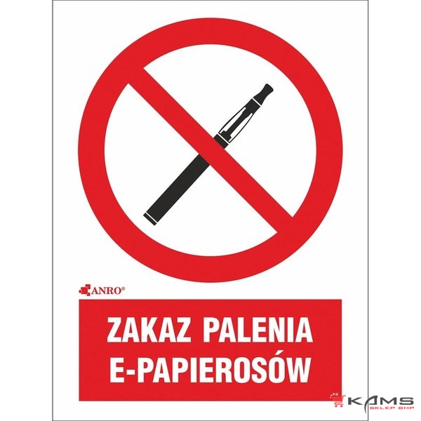 ZZ-12P6 - Znak ochrony PPOŻ. „Zakaz palenia e-papierosów” - 150x200-200X300