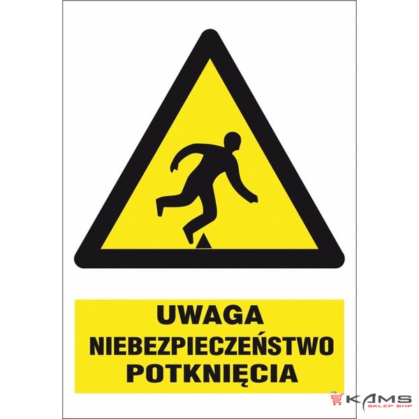 ZZ-14O-1 - Znak BHP Uwaga niebezpieczeństwo potknięcia - 220x300
