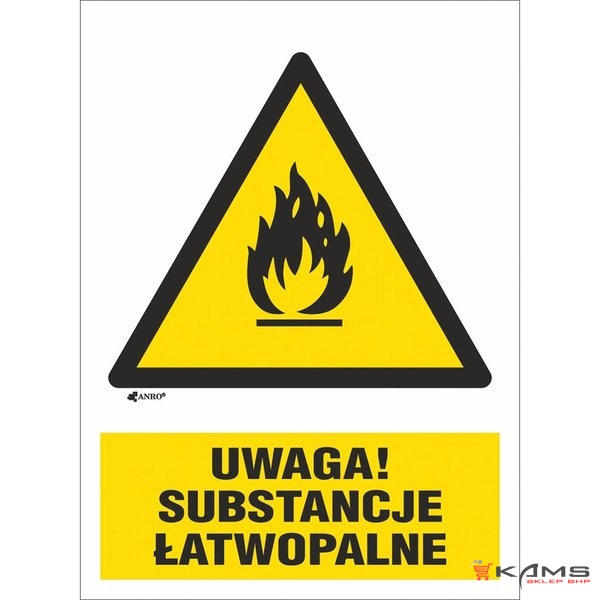 ZZ-152CH1 - Oznakowanie substancji chemicznych Niebezpieczeństwo pożaru. Materiały łatwo zapalne - 220x300