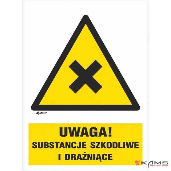 ZZ-154CH1 - Oznakowanie substancji chemicznych Ostrzeżenie przed substancjami szkodliwymi i drażniącymi - 220x300