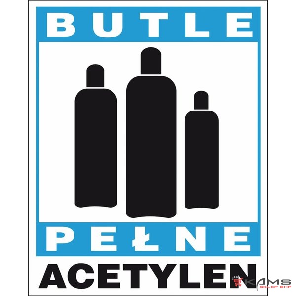 ZZ-25G - Znak gazowniczy Butle Pełne ACETYLEN - 150x205