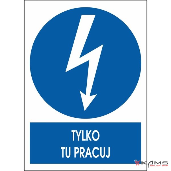ZZ-2ENA - Znak elektryczny Tylko tu pracuj. - 210x297-148X210