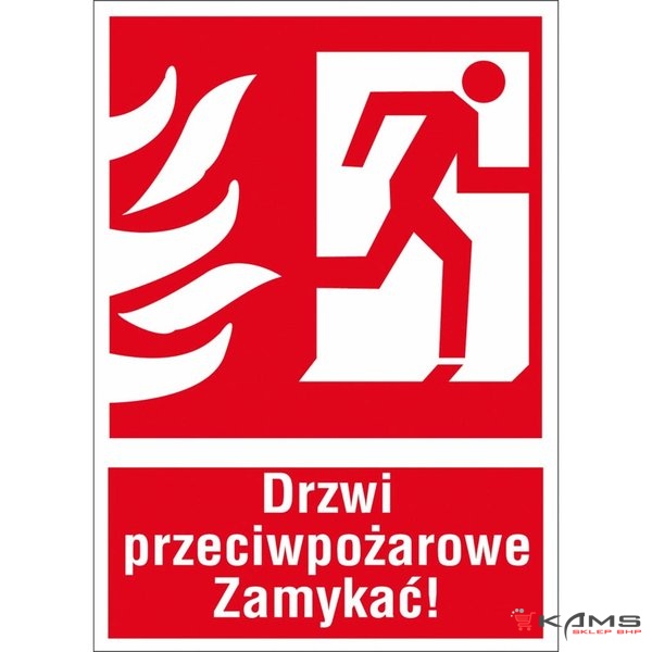 ZZ-30P - Znak ochrony PPOŻ Drzwi przeciwpożarowe - 150x205-200x300