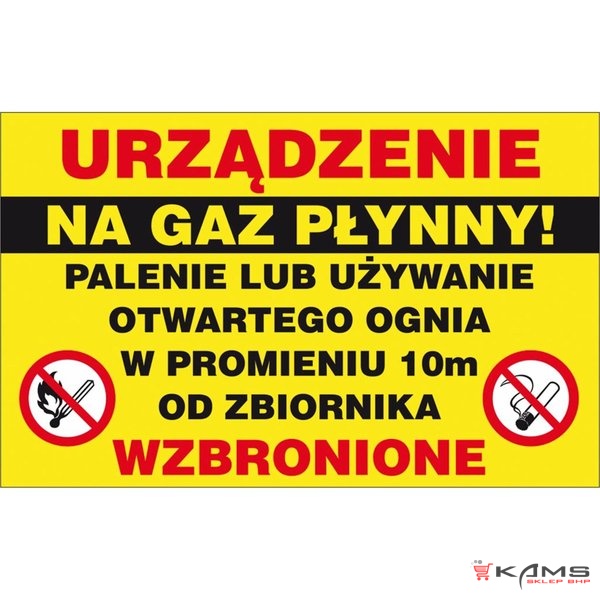 ZZ-35G - Znak gazowniczy Urządzenia na gaz płynny - 250x350