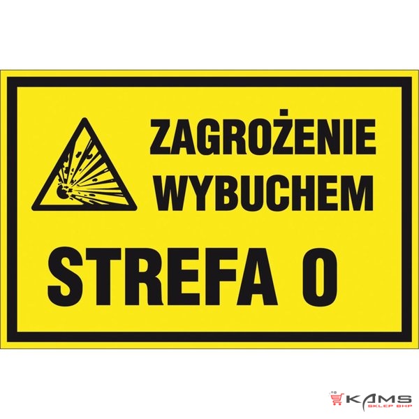 ZZ-3G - Znak gazowniczy Zagrożenie wybuchem Strefa 0 - 200x300