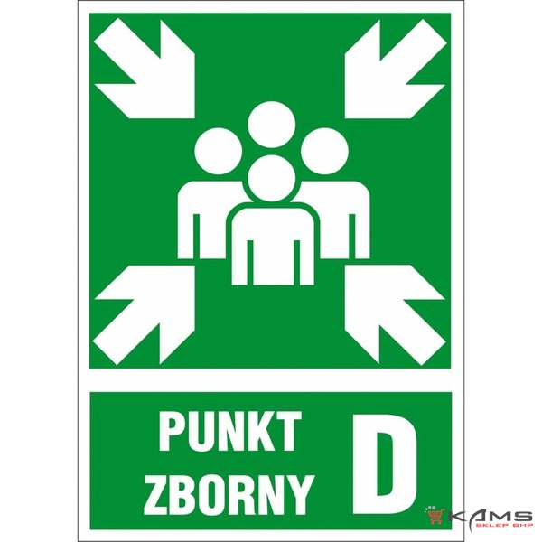 ZZ-57E - Znak ewakuacyjny Punkt zborny D - 200x300-150x205