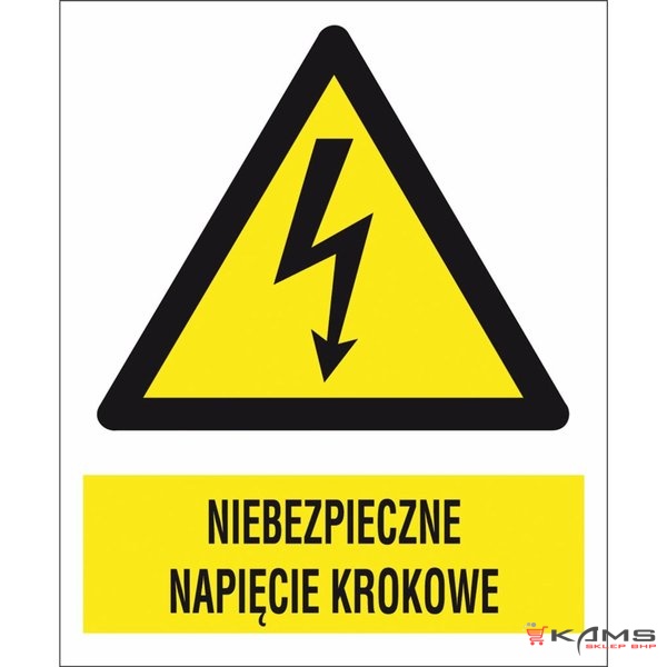 ZZ-5EOA - Znak elektryczny Niebezpieczne napięcie krokowe. - 105X148-148X210