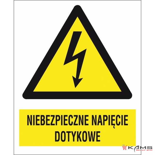 ZZ-6EOA - Znak elektryczny Niebezpieczne napięcie dotykowe. - 74X105-105X148